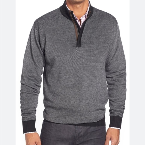 Peter Millar Quarter Zip Merino Wool Pullover Sweater - Picture 1 of 8